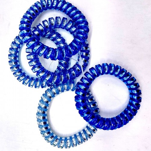 Резинка пружинка для волос "Градиент" (5 штук в наборе) Голубые (MiC)