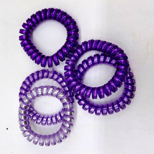 Резинка пружинка для волосся "Градієнт" (5 штук в наборі) ФІОЛЕТОВІ (MiC)