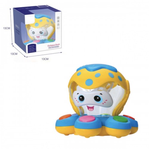 Игрушка Музыкальный осьминог ЖЕЛТО-СИНИЙ (ABERO)