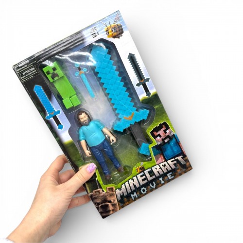 Набор "MINECRAFT": меч, 2 фигурки, в коробке (ВИД1) (МІС)