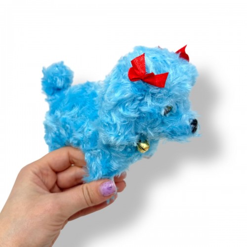 Собачка ходилка з бантом (ГОЛУБАЯ) (МІС)