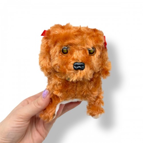 Собачка ходилка з бантом (КОРИЧНЕВАЯ) (МІС)