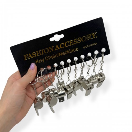 Металлический свисток брелок (12 шт) (МІС)