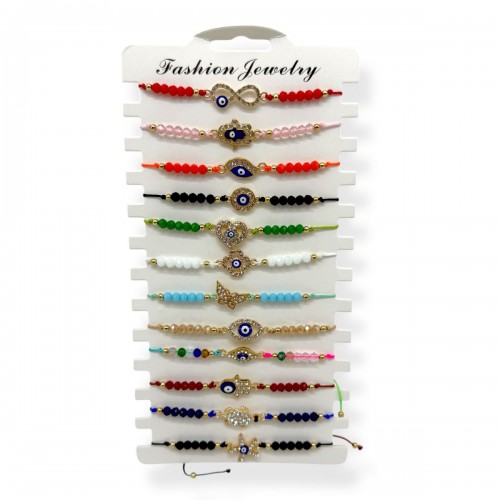 Браслет с камешками от сглаза (12 шт) (МІС)