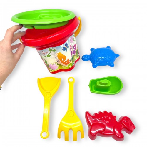 Набор для игры с песком "Цветок", 7 элементов красный (TIGRES)