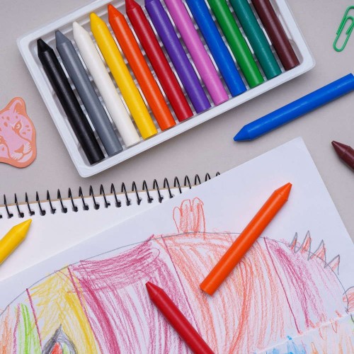 Карандаши восковые Премиум 12 цветов (школярик)