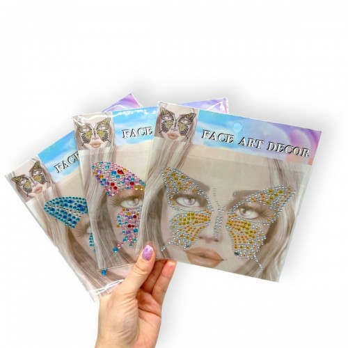 Наклейки-стразы для лица (золотистый) (МІС)