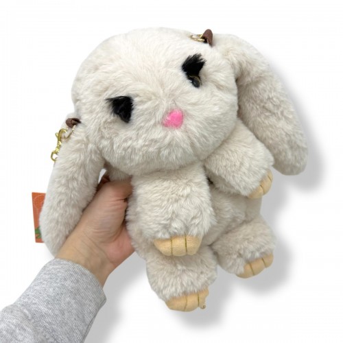 Мягкая игрушка-рюкзак "Кролик" (МОЛОЧНЫЙ) 25 см. (Копиця)