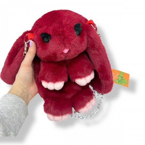 Мягкая игрушка-рюкзак "Кролик" (БОРДОВЫЙ) 25 см. (Копиця)