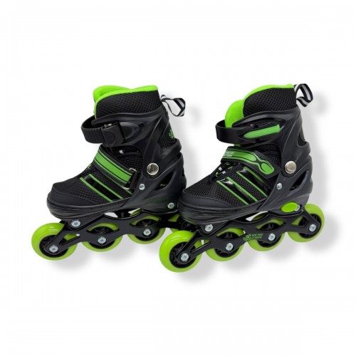 Роликовые коньки размер M (34-37) колеса PU 1 светло сумка (САЛАТОВЫЕ) (МІС)