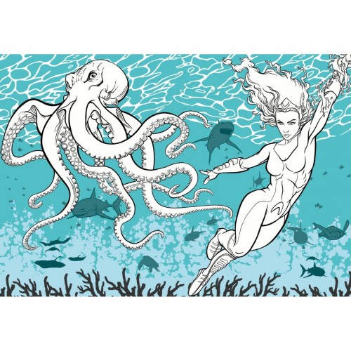 Розмальовка WB "Аквамен" зі стікерами (Ідейка)