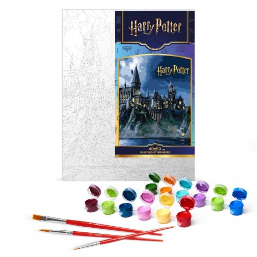 Картина за номерами з фарбами металік "Harry Potter: Гоґвортс вночі" 40х50см (Ідейка)