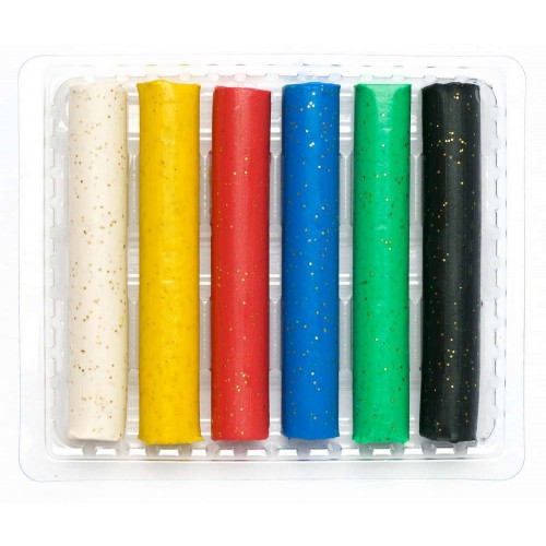 Пластилін круглий з блискітками 6 кольорів (школярик)