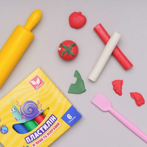 Пластилін круглий (6 кольорів в наборі) (школярик)