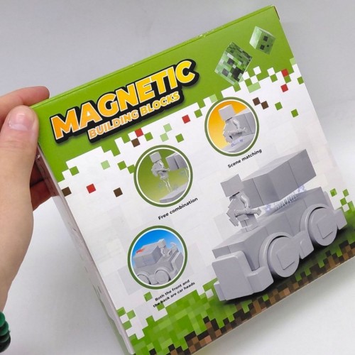 Магнитный конструктор "MINECRAFT" машинки (КРИПЕР) (MiC)