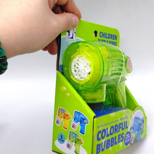 Пистолет с мыльными пузырями (автоматический, подсветка, бутылочка с мыльным раствором) СИНИЙ (MiC)