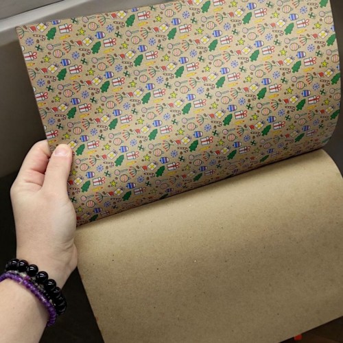 Набір кольорового паперу "Крафтові візерунки" РІЗДВЯНА СЕРІЯ (Апельсин)