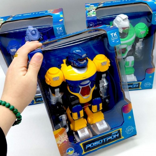 Робот "Роботрон" (укр), ходить, світло, звук, в коробці (ЖОВТО-СИНІЙ) (TK Group)