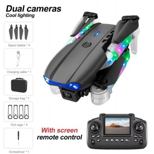 Квадрокоптер на радиоуправлении E 99 D PRO (подсветка, обороты, управление приложением, Wi-fi камера, пульт 2.4 G, экран на пульте, TF Card, футляр) (MiC)