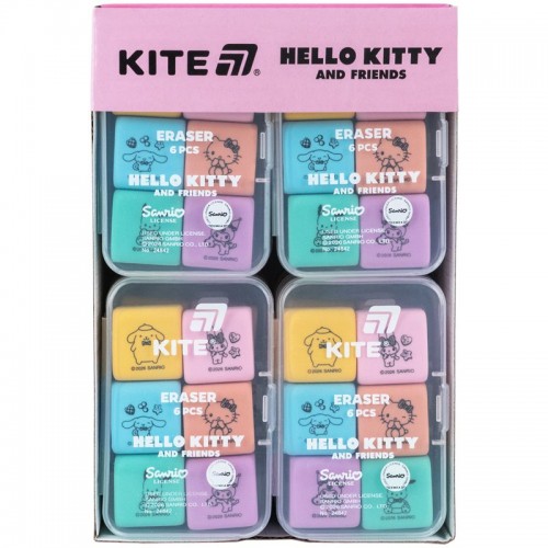 Набор ластиков в пластиковом боксе Hello Kitty and Friends, (Kite)
