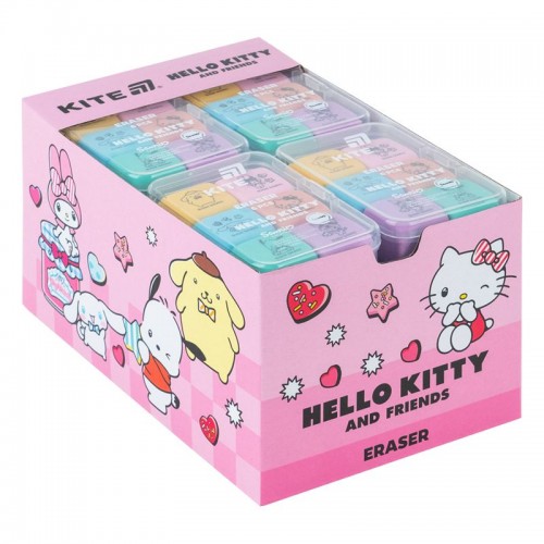 Набор ластиков в пластиковом боксе Hello Kitty and Friends, (Kite)
