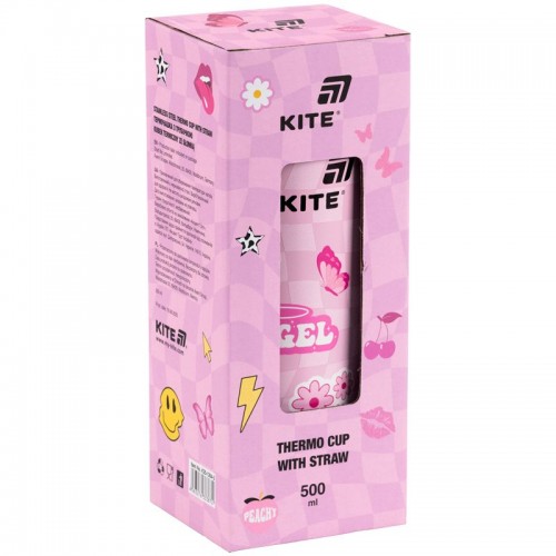 Термочашка з трубочкою, 500мл, Angel (Kite)