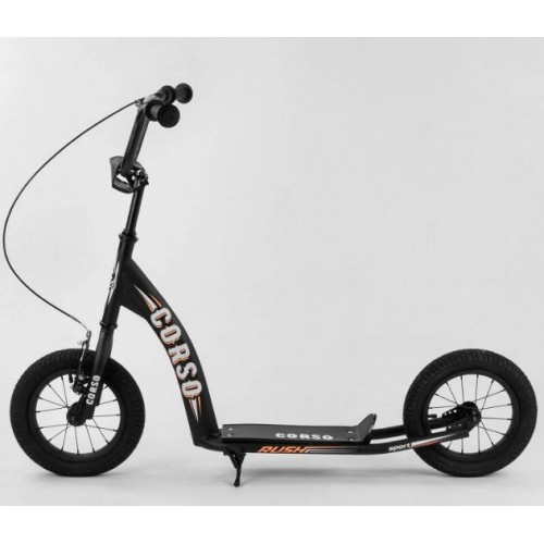 Самокат двохколісний "Corso" колеса надувні 12``, ручне переднє гальмо (Corso)