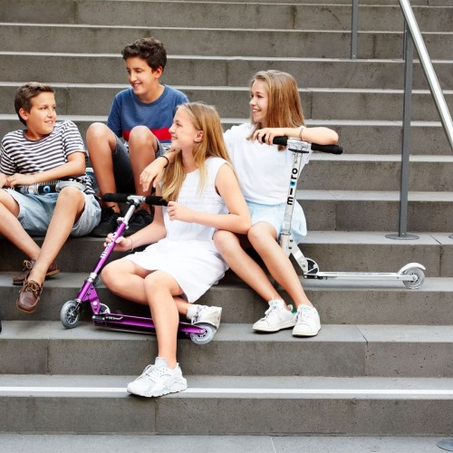 Самокат MICRO серії Sprite LED – Матовий сріблястий (Micro)