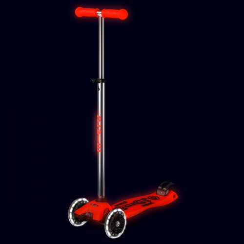 Самокат Micro серії Maxi Deluxe Glow LED – Червона аура (Micro)