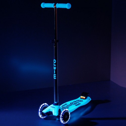 Самокат Micro серії Maxi Deluxe Glow LED – Синій кришталь (Micro)