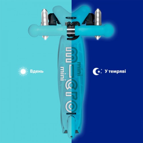Самокат Micro серії Mini Deluxe Glow LED – Арктичний синій (Micro)
