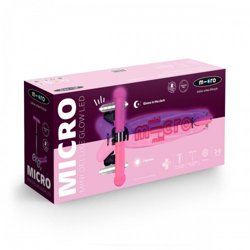 Самокат Micro серії Mini Deluxe Glow LED – Морозний рожевий (Micro)