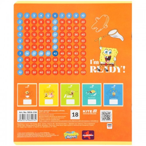 Зошит 18 арк., кл., софт тач + УФ лак об'ємний, SB (Kite)