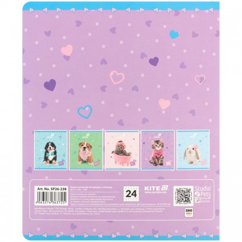 Зошит 24 арк., кл., софт тач + УФ лак, SP (Kite)