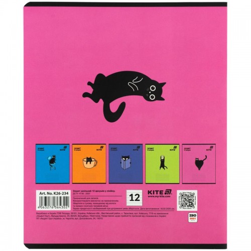 Зошит 12 арк., лін., софт тач + УФ лак об'ємний, Kite OC (Kite)