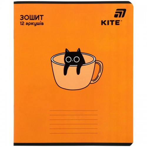 Зошит 12 арк., лін., софт тач + УФ лак об'ємний, Kite OC (Kite)