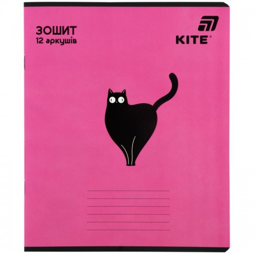 Зошит 12 арк., лін., софт тач + УФ лак об'ємний, Kite OC (Kite)