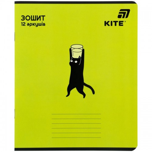 Зошит 12 арк., лін., софт тач + УФ лак об'ємний, Kite OC (Kite)