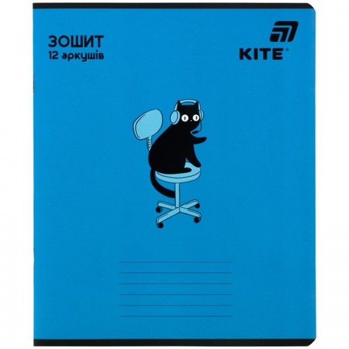 Зошит 12 арк., лін., софт тач + УФ лак об'ємний, Kite OC (Kite)