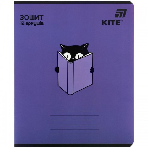 Зошит 12 арк., лін., софт тач + УФ лак об'ємний, Kite OC (Kite)