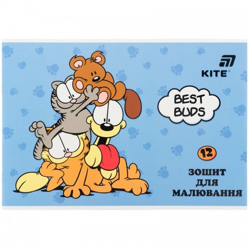 Тетрадь для рисования, 12 л., скоба, гибр. лак + УФ лак, GF (Kite)