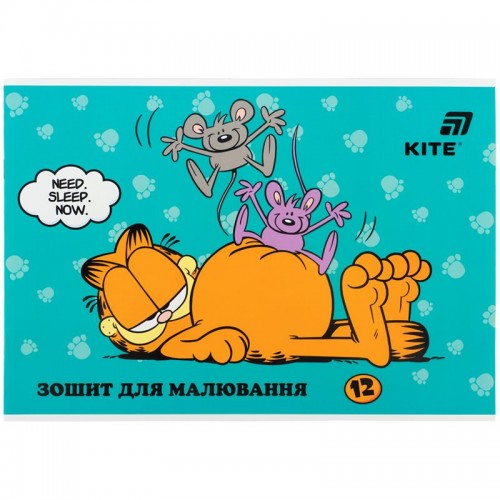 Тетрадь для рисования, 12 л., скоба, гибр. лак + УФ лак, GF (Kite)