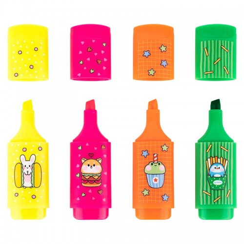 Маркер Highlighter, Kite, набір 4-х, неон (Kite)