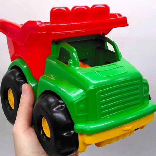 Машина самоскид "Тотошко" з пасочками (зелено-червона) (Colorplast)