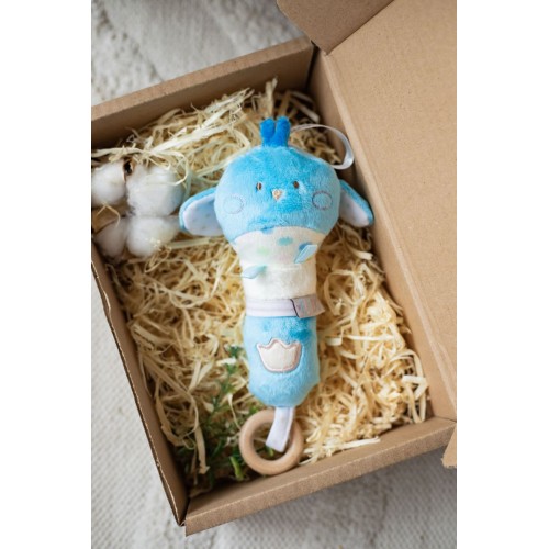 Мʼяка іграшка - брязкальце пташка "Піпо" (ELFIKI)