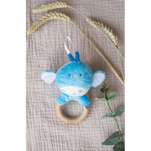 Іграшка - брязкальце з дерев'яним гризунцем пташка Піпо (ELFIKI)