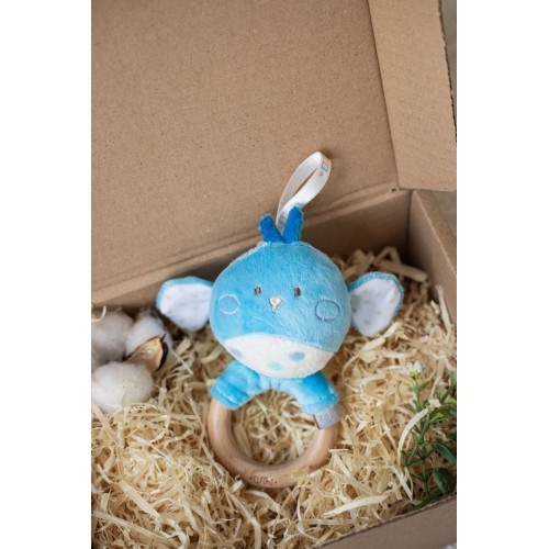 Іграшка - брязкальце з дерев'яним гризунцем пташка Піпо (ELFIKI)