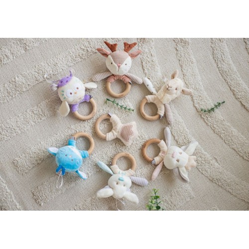 Іграшка - брязкальце з дерев'яним гризунцем пташка Піпо (ELFIKI)