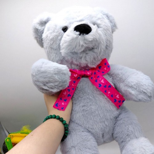 Мʼяка іграшка Ведмедик Тедді 35 см (СІРИЙ) (Копиця)