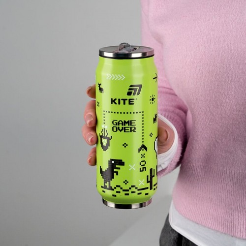 Термочашка з трубочкою, 500мл, Game over (Kite)